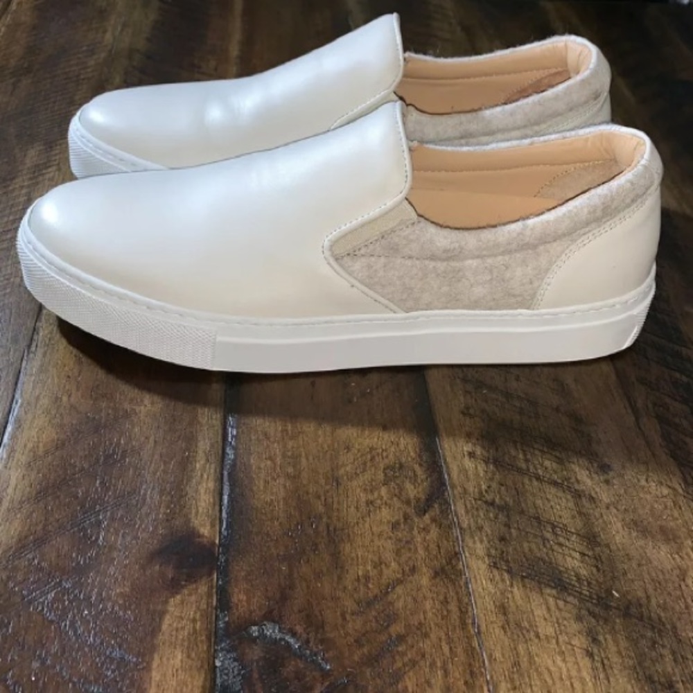 GREATS The Wool Wooster Cream Slip On Sneakers 9 - Picture 2 of 6